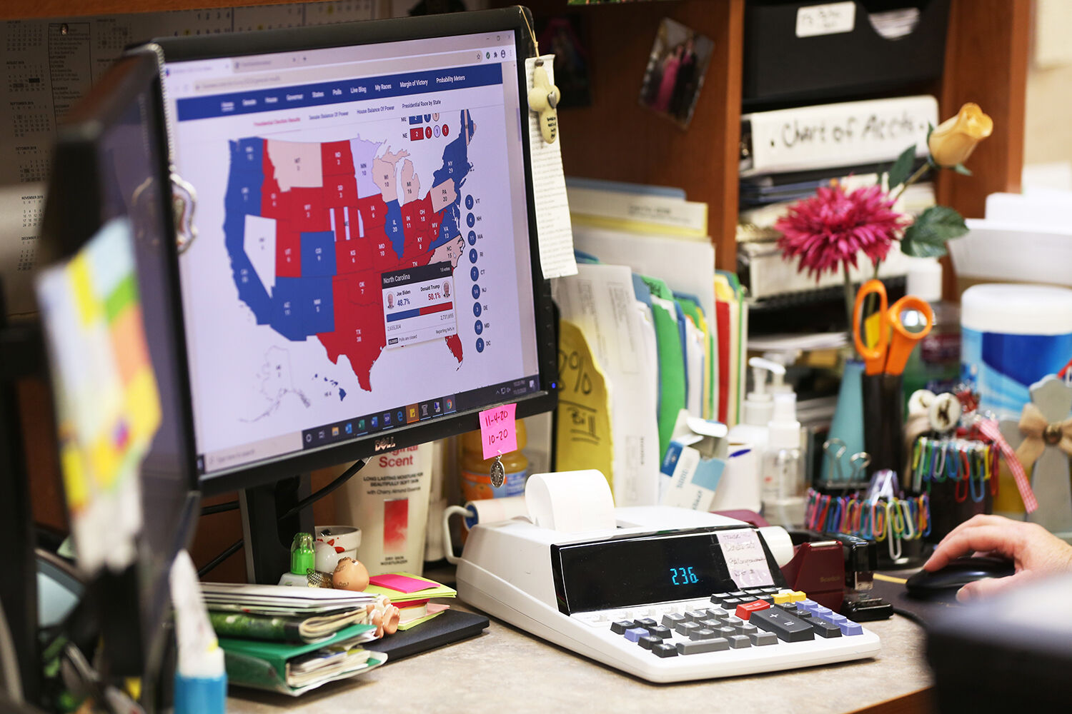 The clerks office had the presidential election reports pulled up on a computer
